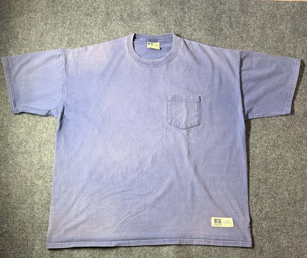 Russell Athletic Pro Cotton Pocket T-Shirt, Size XXL, Faded Blue